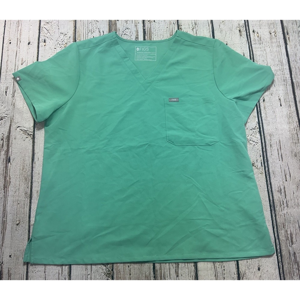 FIGS Catarina One Pocket Scrub Top Women's XXL Petite Green‎ FW1000NP